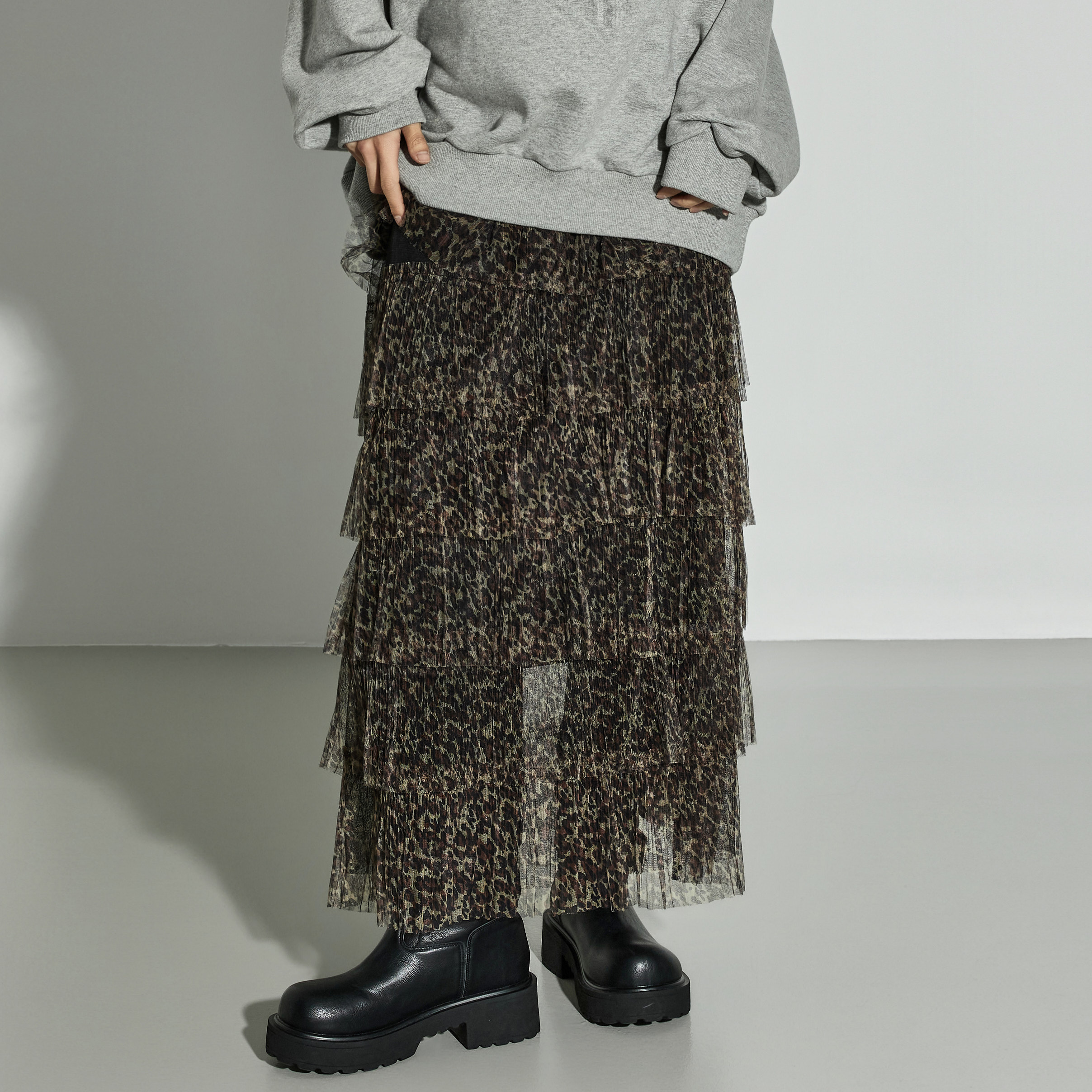 SK3090 层褶裥雪纺裙