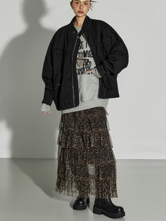 SK3090 层褶裥雪纺裙 Korea