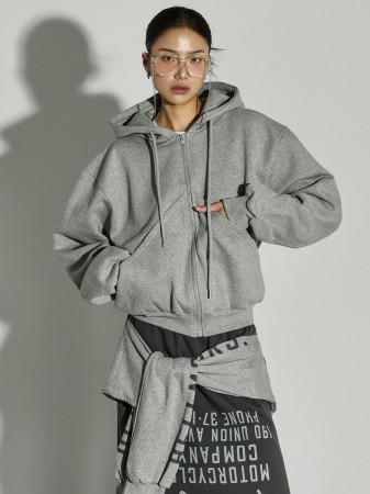 J2931 细绳加绒拉链卫衣 Korea