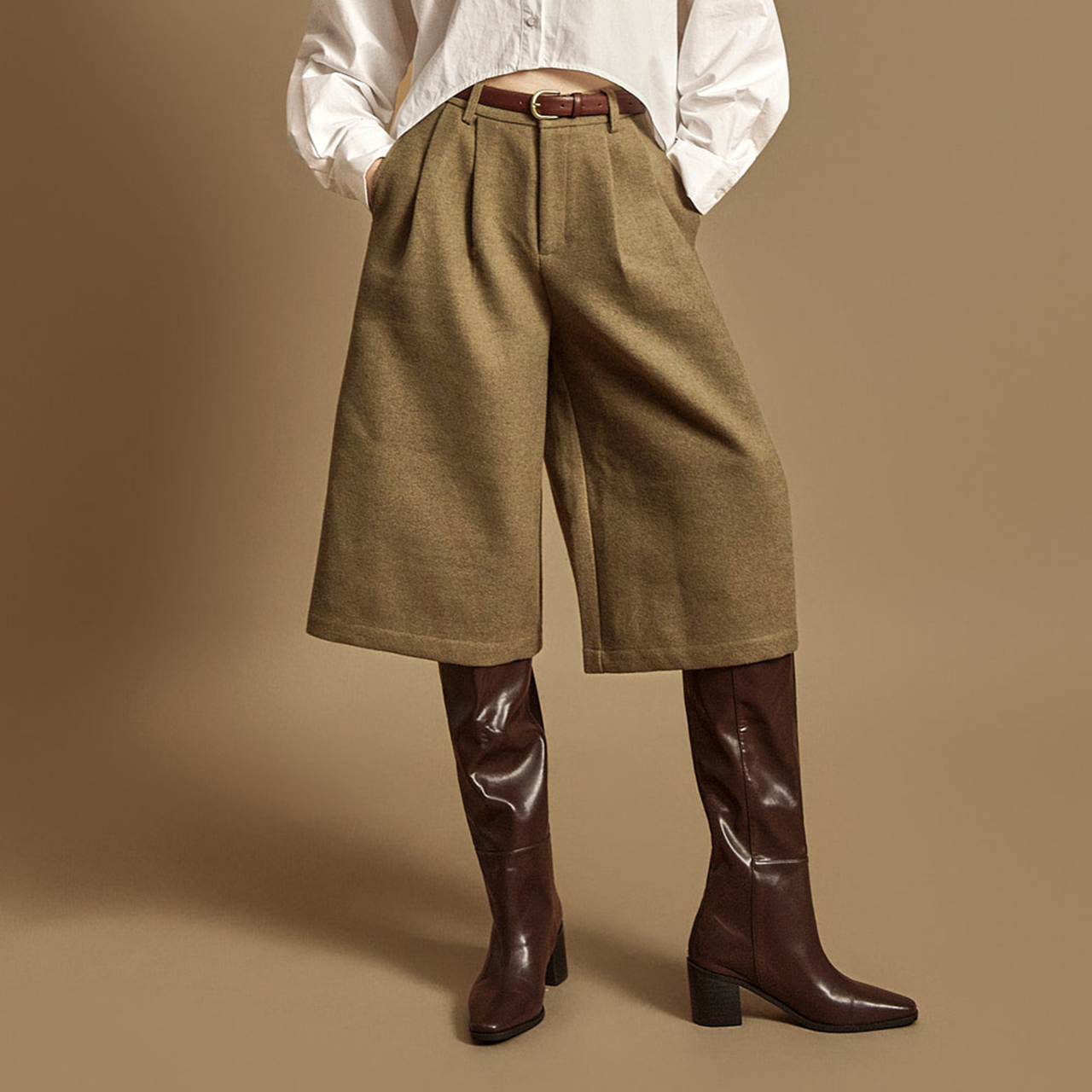 P3672 百慕大 毛料 褲子