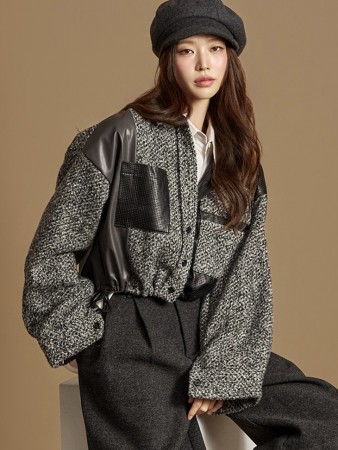 S828 皮革露脐衬衫 Korea