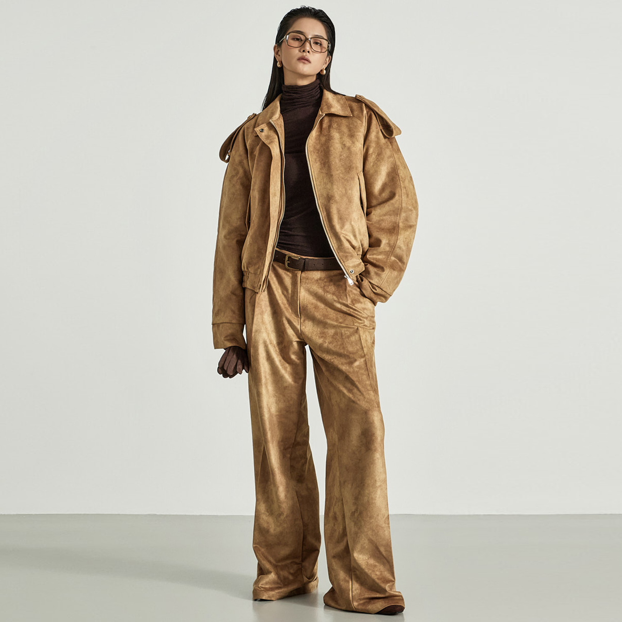 TP2283 毛衣外套裤子套装