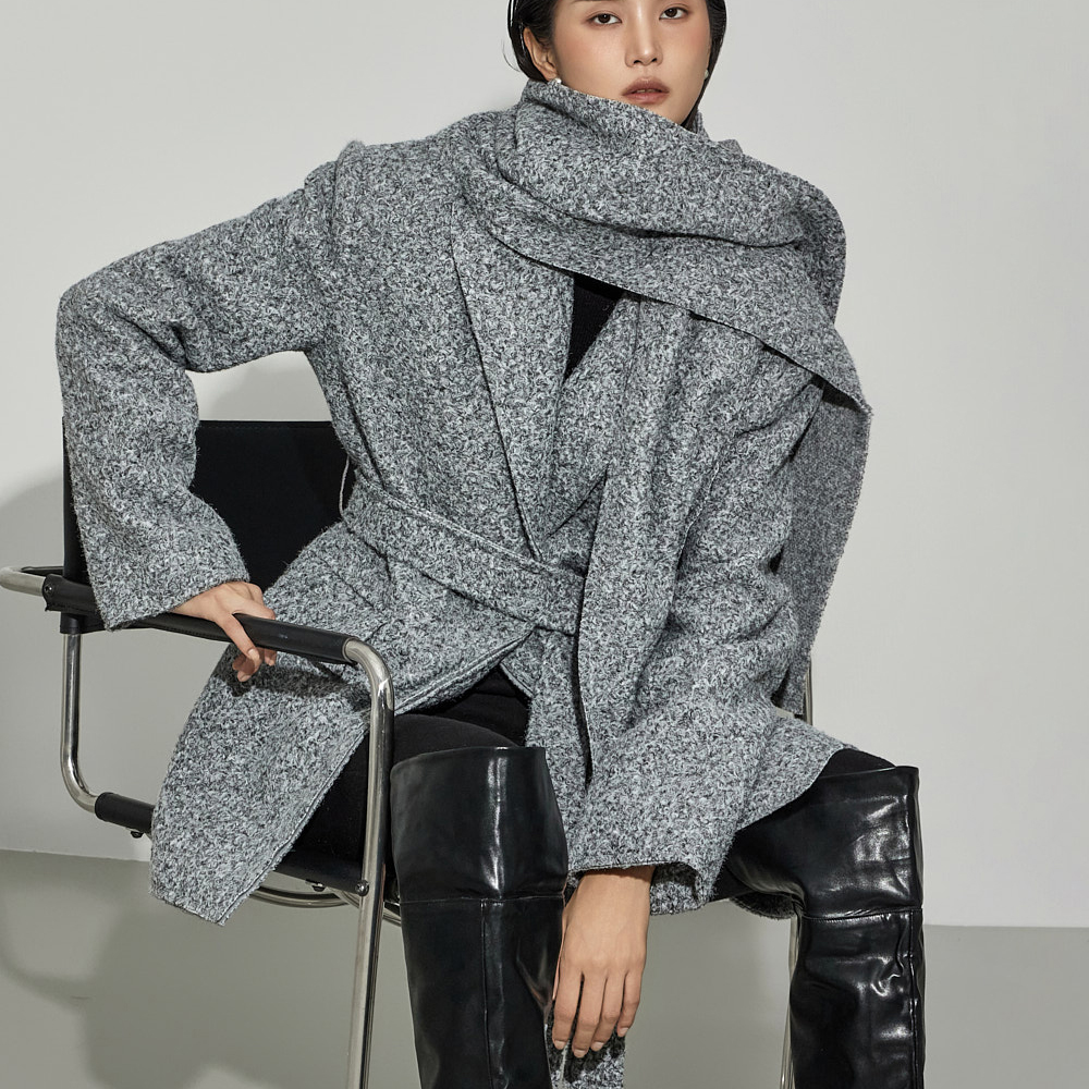 J9351 圍巾 绑带 组合 夾克