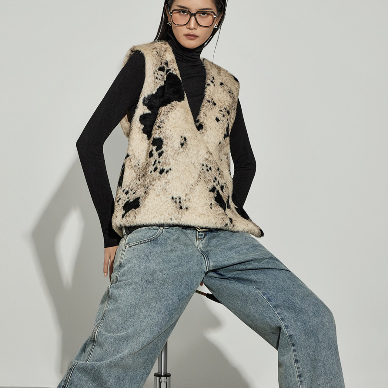 E4028 皮草 马甲 上衣