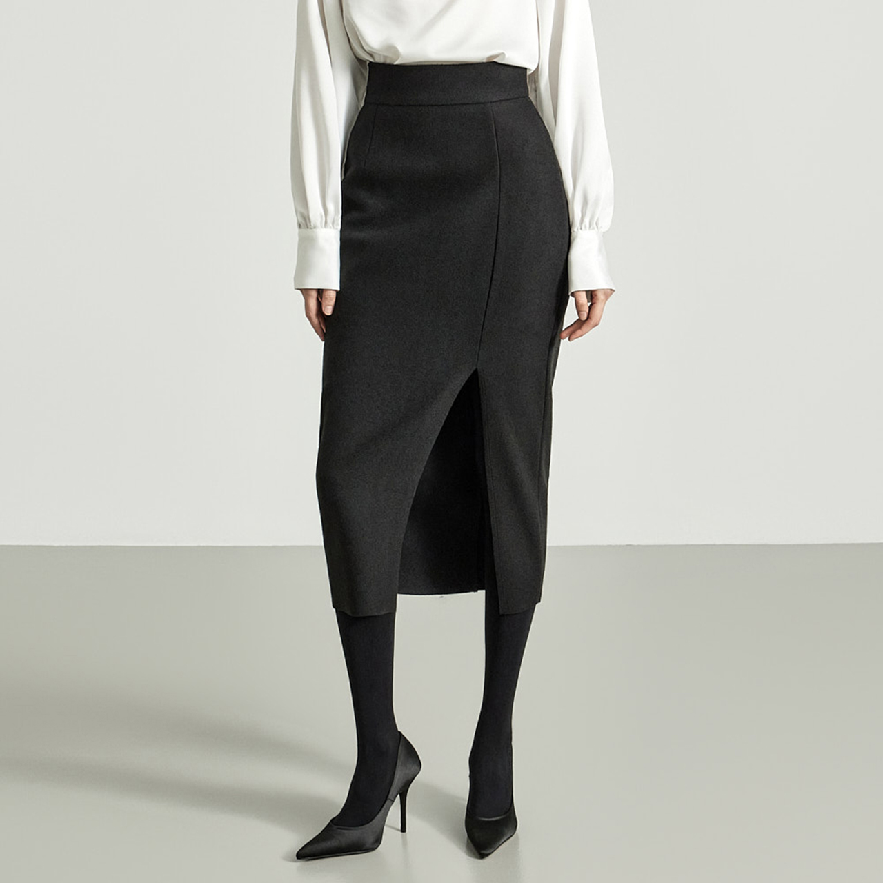 SK9092 自然剪裁开衩裙