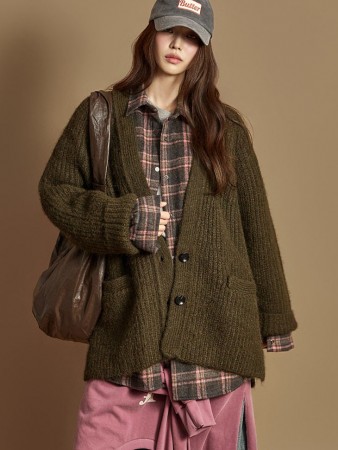 J2929 Back 开岔针织开衫 Korea