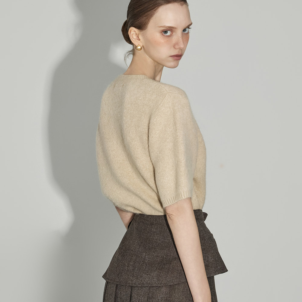 E4031 马海毛半袖针织衫