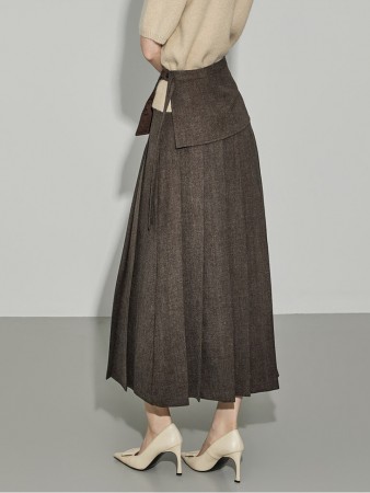 SK3103 阔腿绑带针织裙 Korea