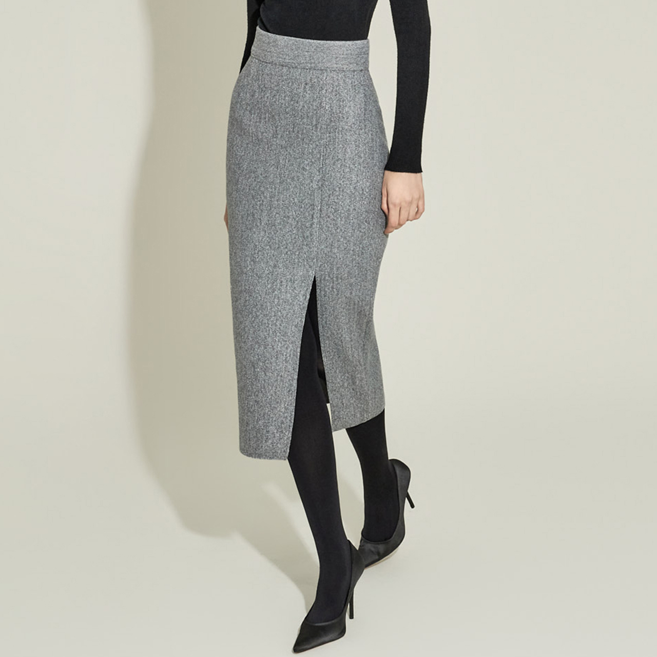 SK9092 自然剪切开叉裙