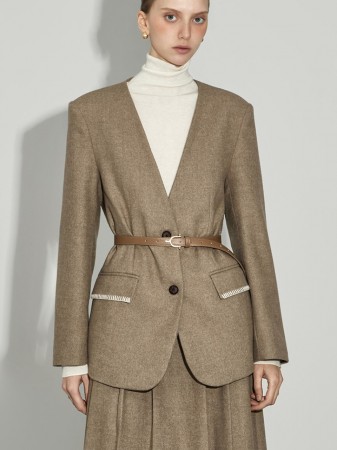 J2960 羊毛线条夹克 Korea