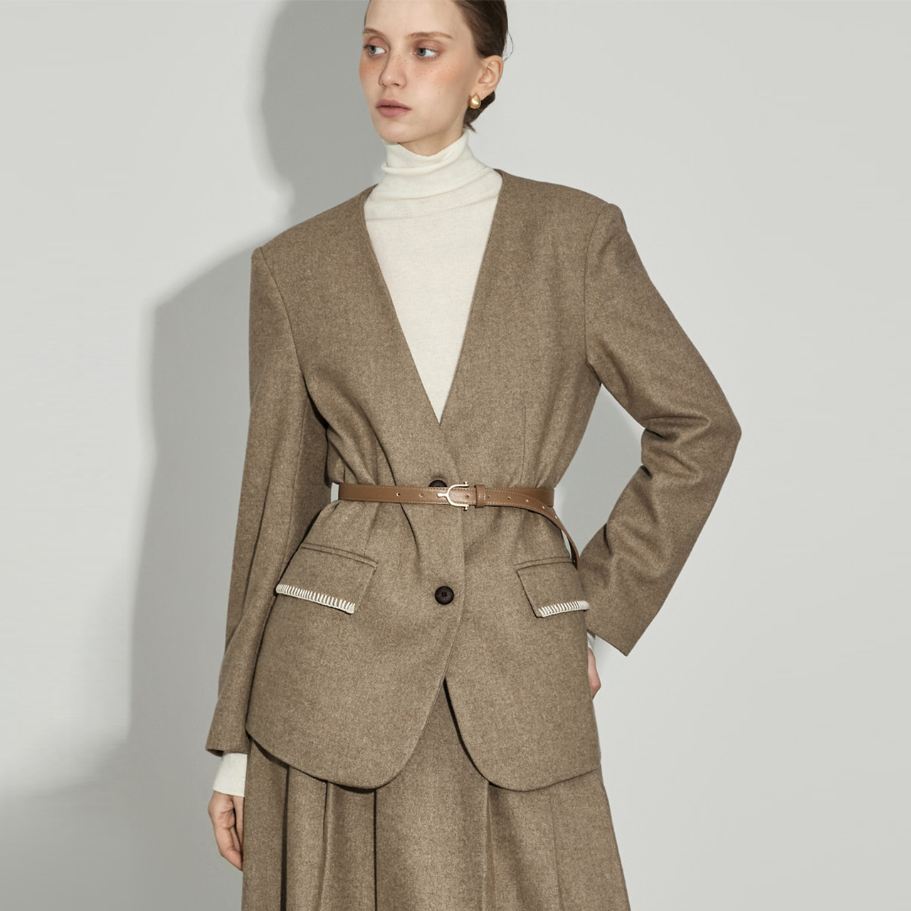 J2960 羊毛线条夹克