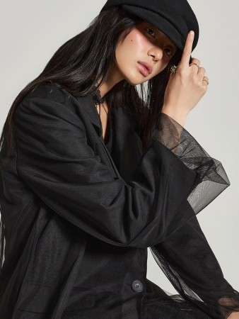 J2965 薄纱 层叠式 夾克 Korea