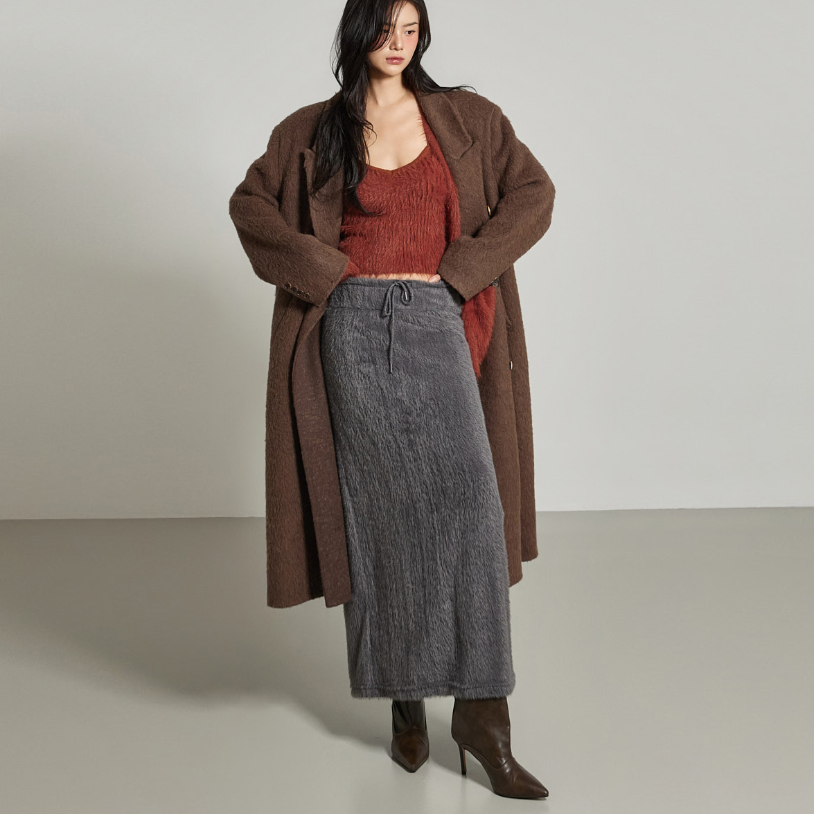 SK3107 馬海毛 裙