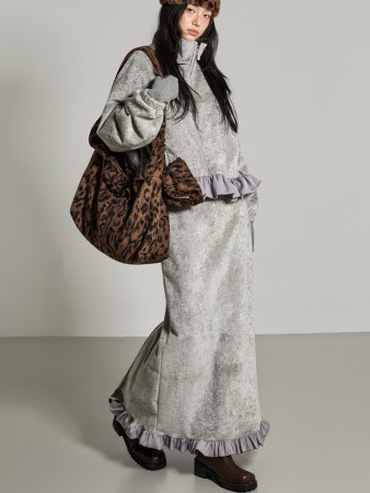 SK3108 荷叶边裙 Korea