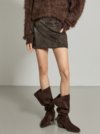 SK3109 绒面革迷你裙 Korea