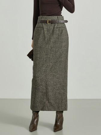 SK3114 高腰羊毛裙 Korea