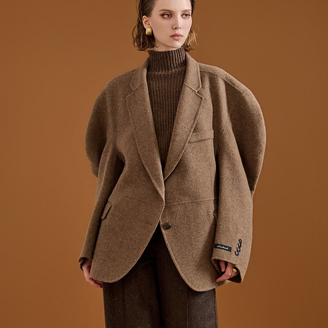 J2031 羊毛插肩外套*手工制作*