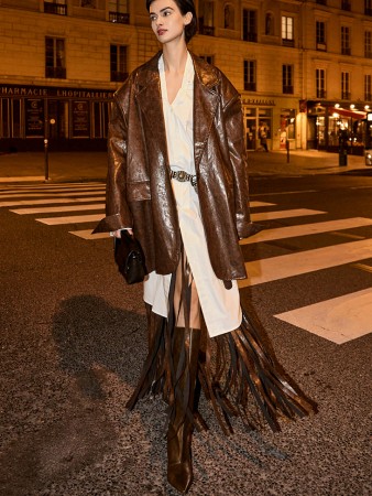 SK9250 皮革流苏裙 Korea