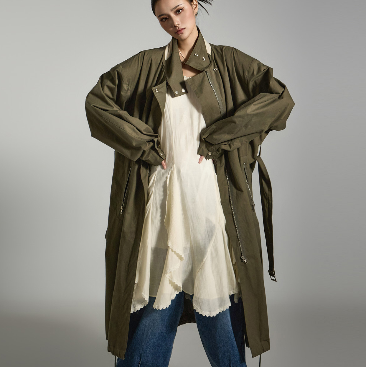 J2651 腰带套装长夹克