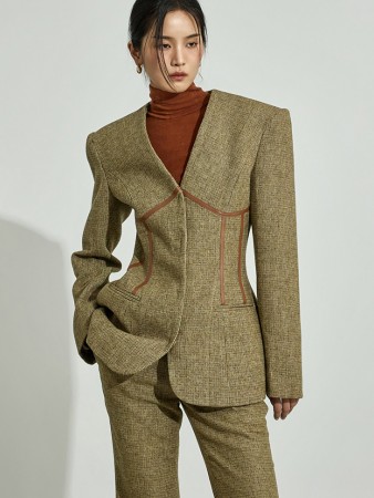 J2982 紧身衣羊毛夹克 Korea