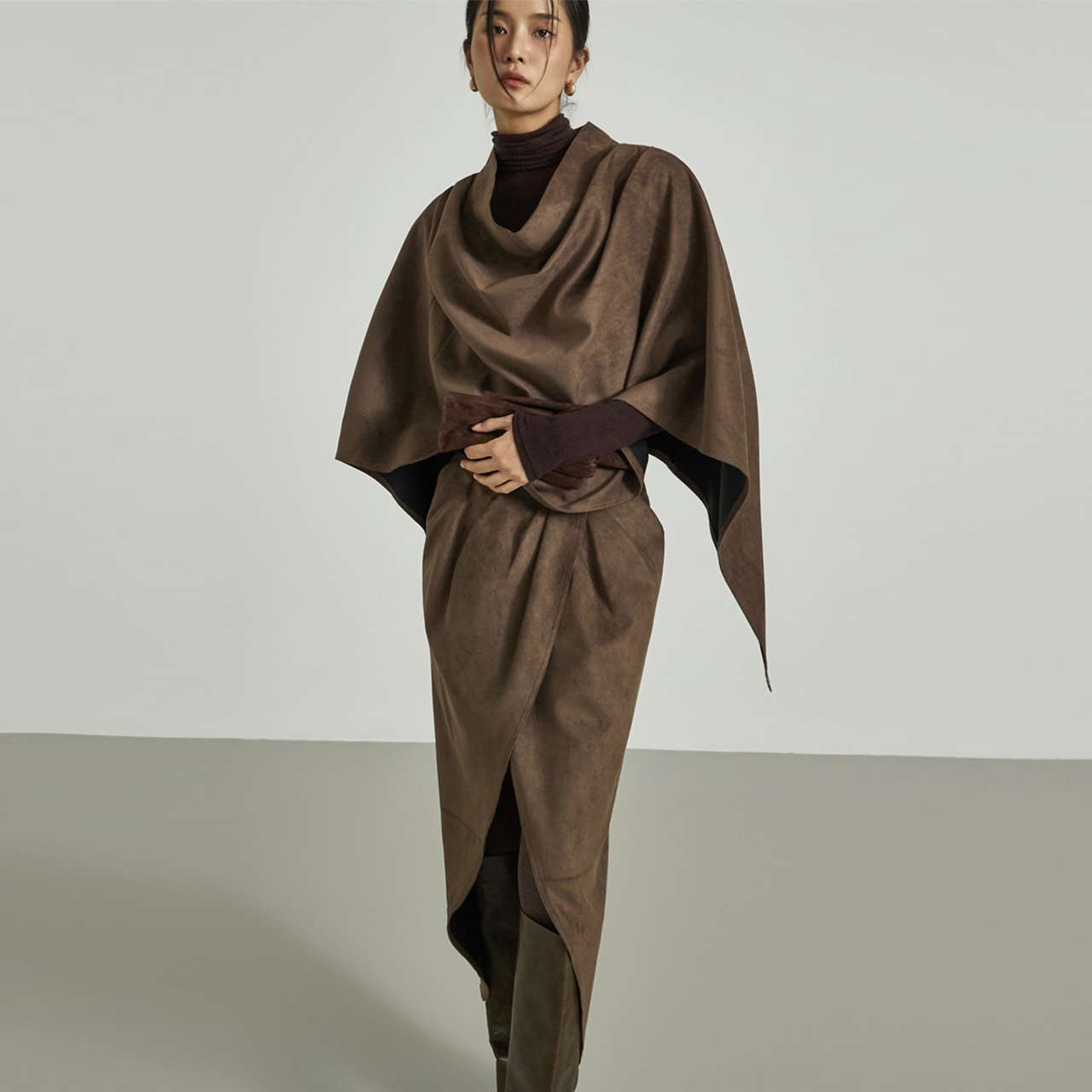 TP9192 披肩裙子套装