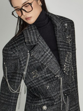 E4030 螺纹高领针织上衣 Korea