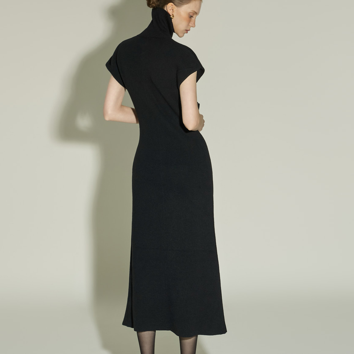 D5407 高领羊毛針織連衣裙