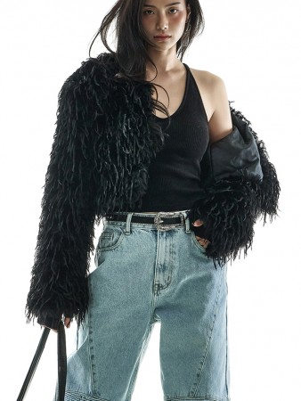 J3020 샤기 皮草 夾克 Korea