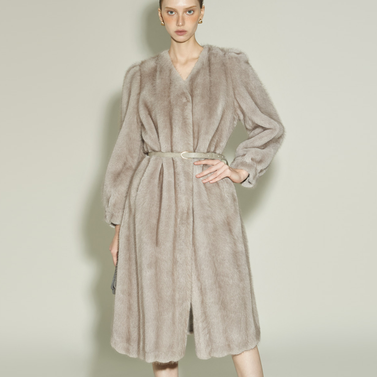 J3010 人造 皮草 大衣