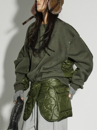 EC-262 絎縫 層疊 腰圍 修身 Korea