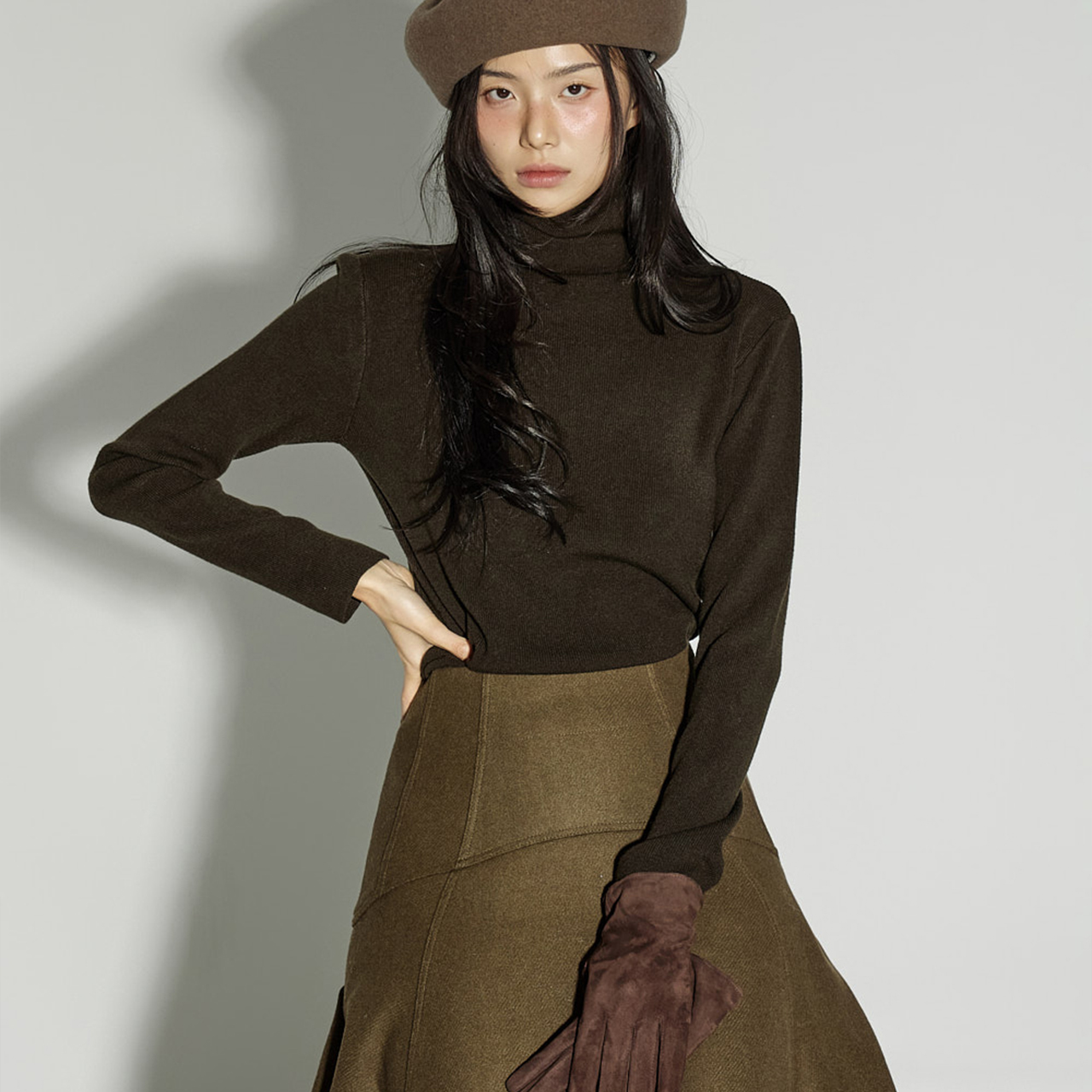 E4054 波紋狀的 高領衫 上衣