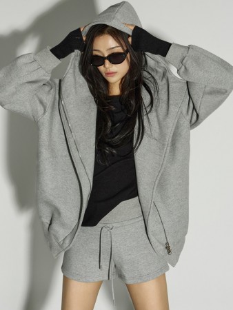 J3018 拉菲爾 兩用 加絨 拉链式连帽卫衣 Korea