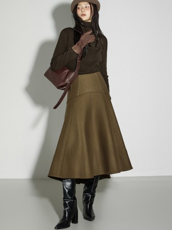 SK9299 百褶 羊毛 裙 Korea