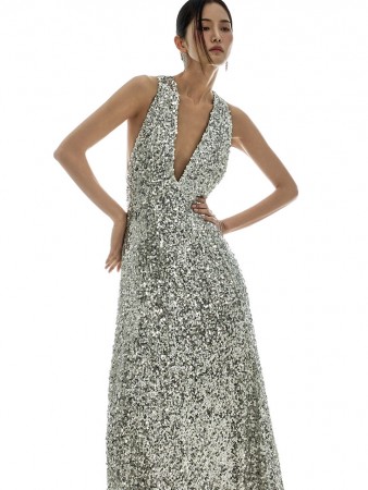 D5419 V領 連衣裙 Korea