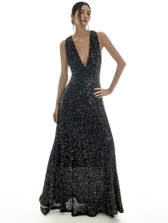 D5419 V領 連衣裙 Korea