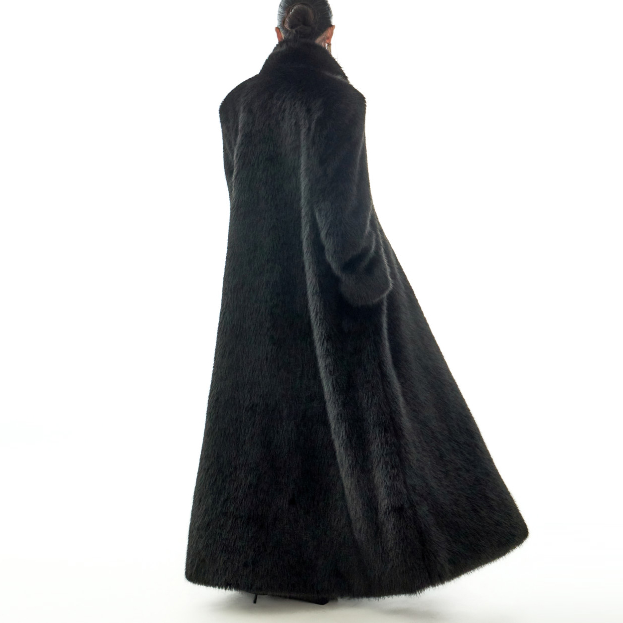 J3034 人造 皮草 极长 大衣