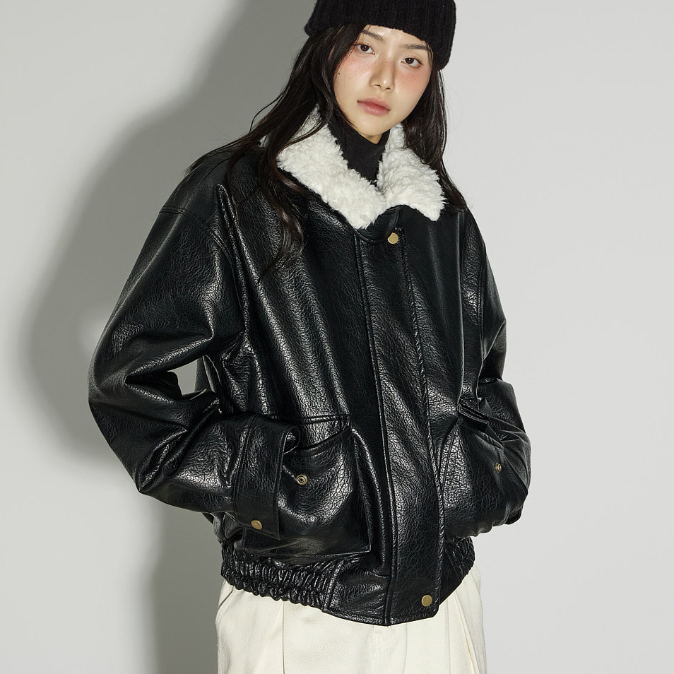 J3014 셰르파 皮革 毛衣外套