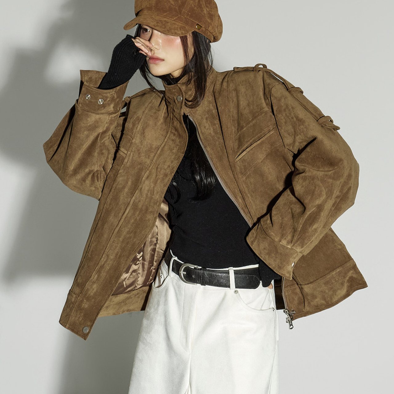 J3015 绒面革 毛衣外套