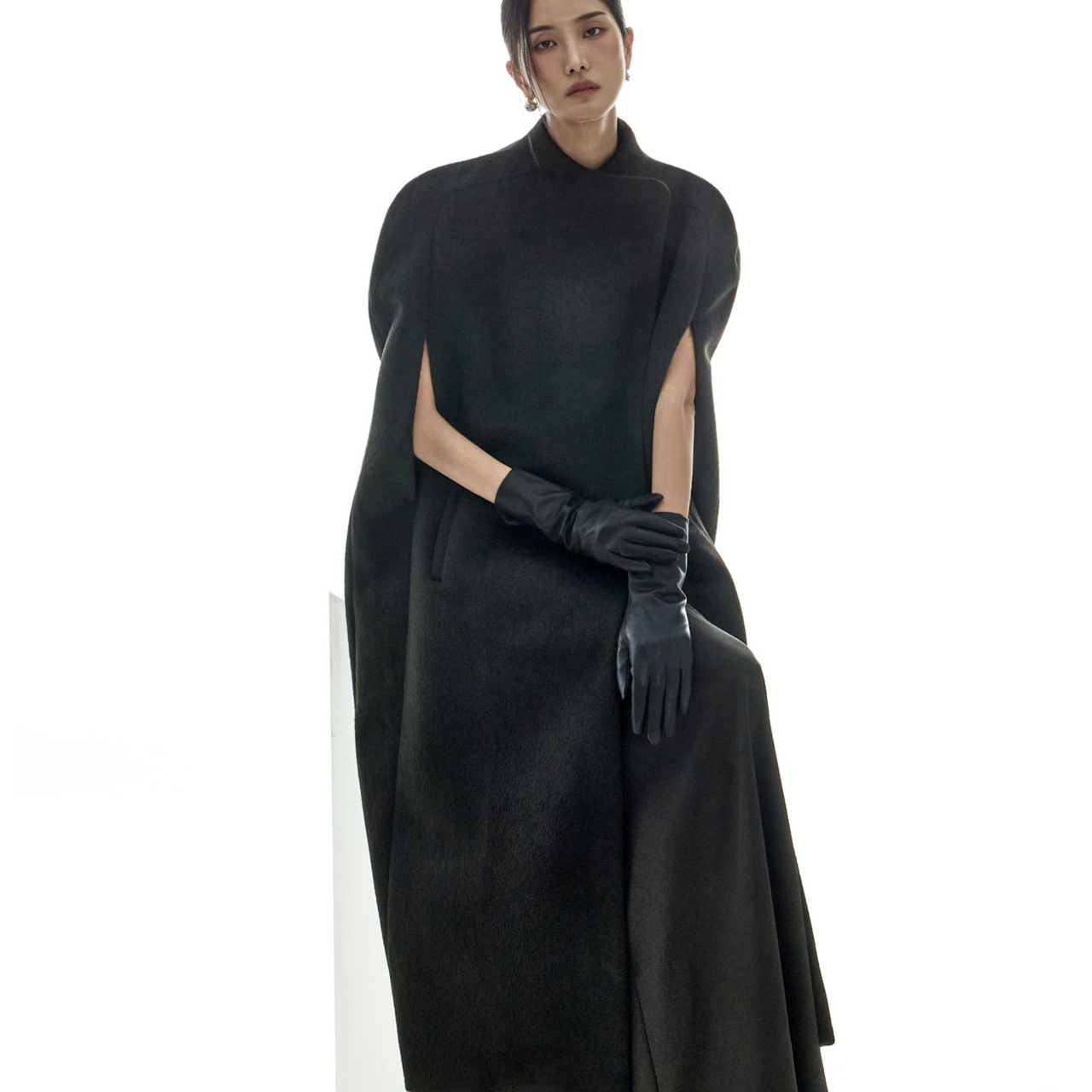 J3036 披肩 极长 大衣