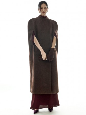 J3036 披肩 极长 大衣 Korea