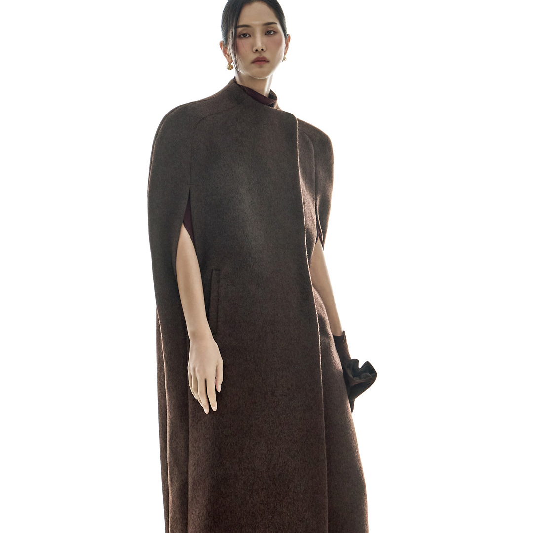 J3036 披肩 极长 大衣