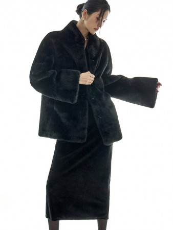 J3037 極小 皮草 大衣 Korea