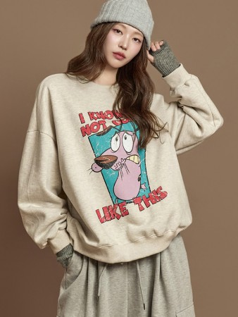 E4056 印刷 加絨 運動服 Korea