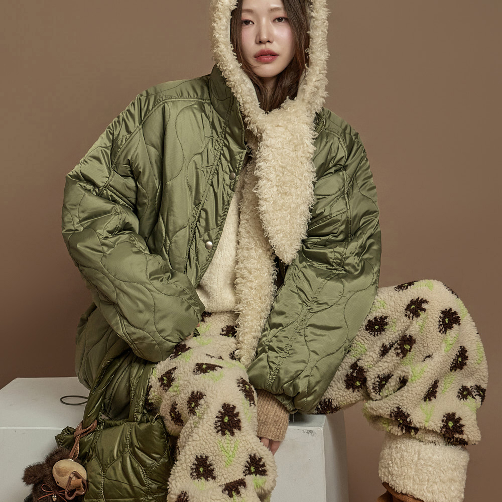 J3026 絎縫 细绳 毛衣外套