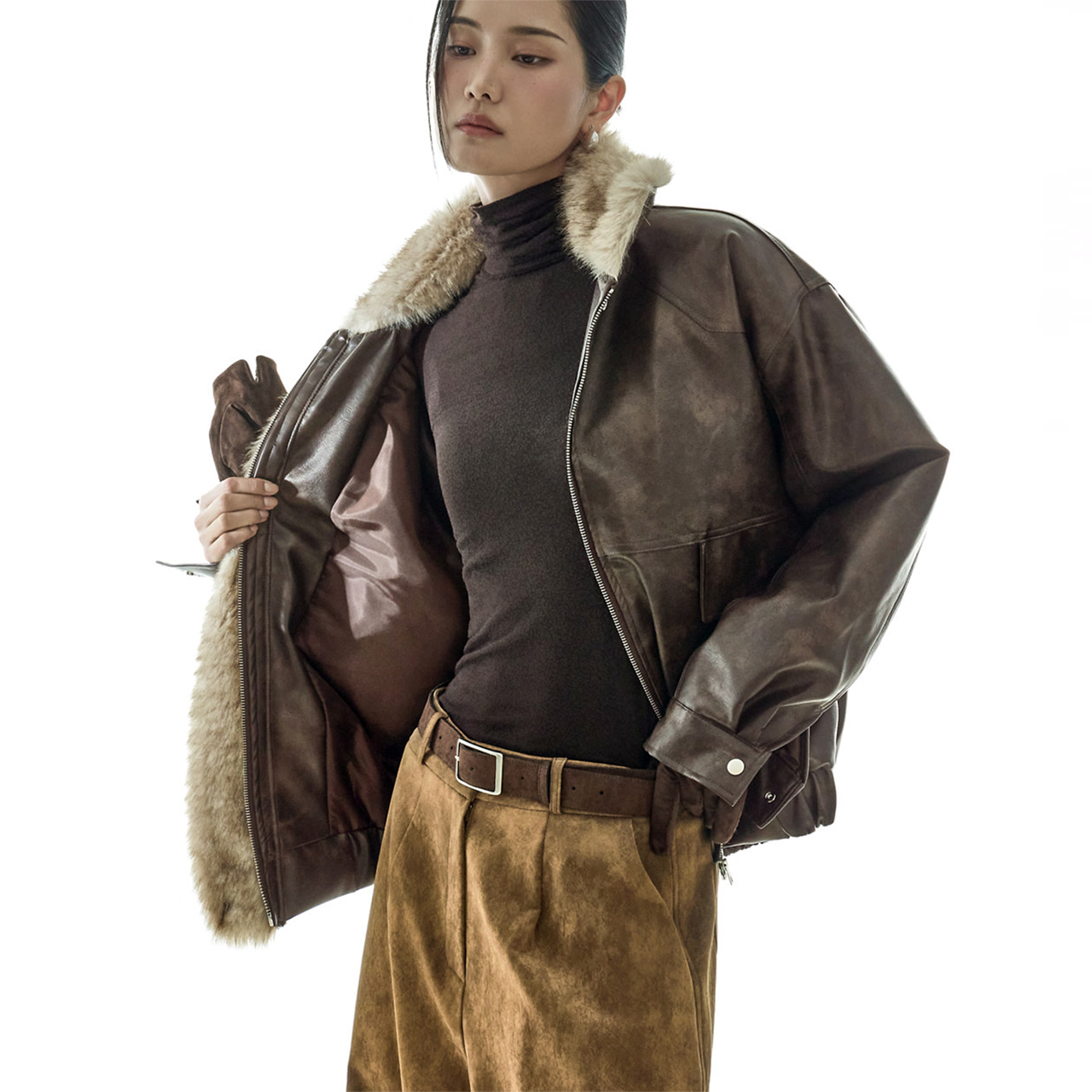 J3040 블러핏 皮草 毛衣外套