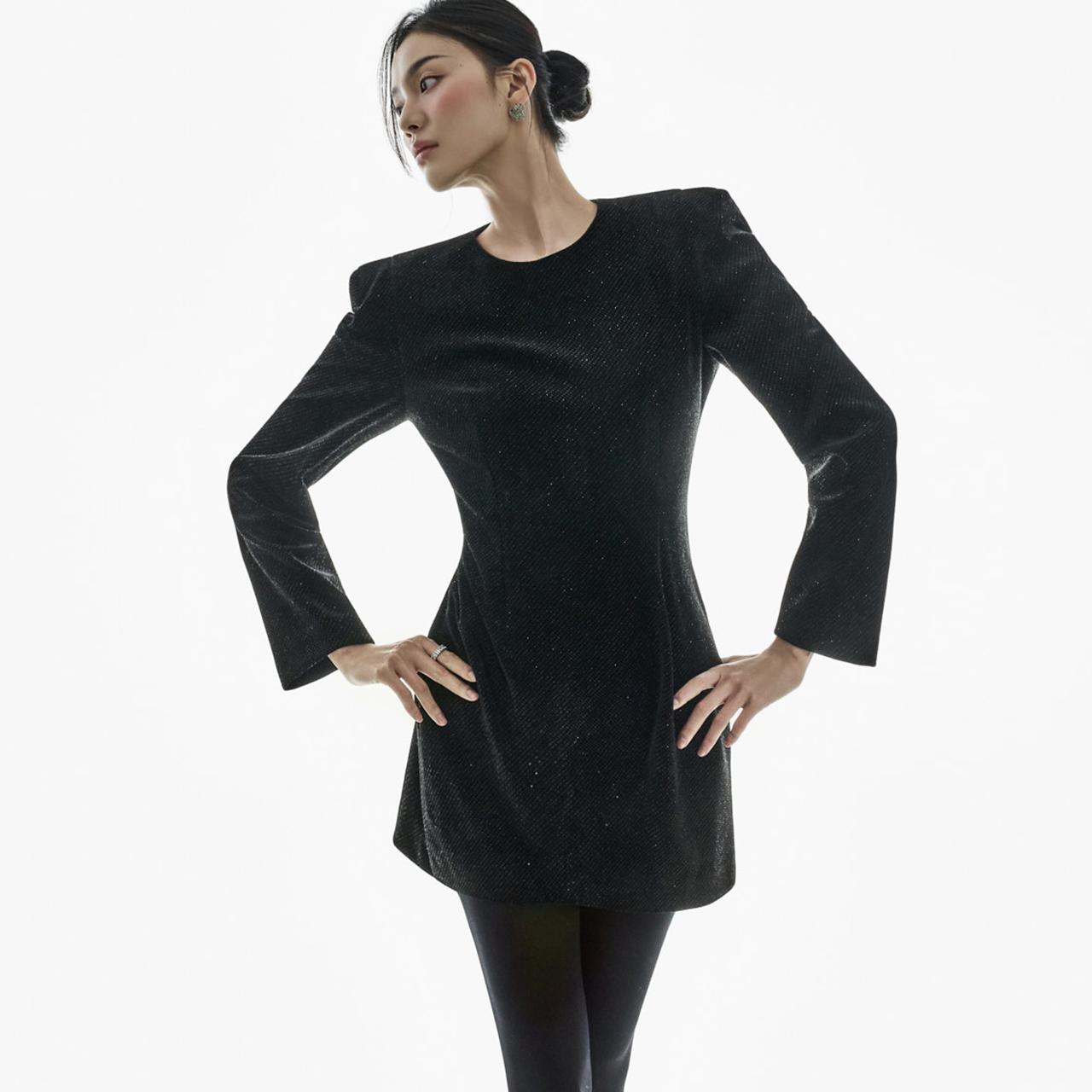 D5435 珍珠 迷你 連衣裙