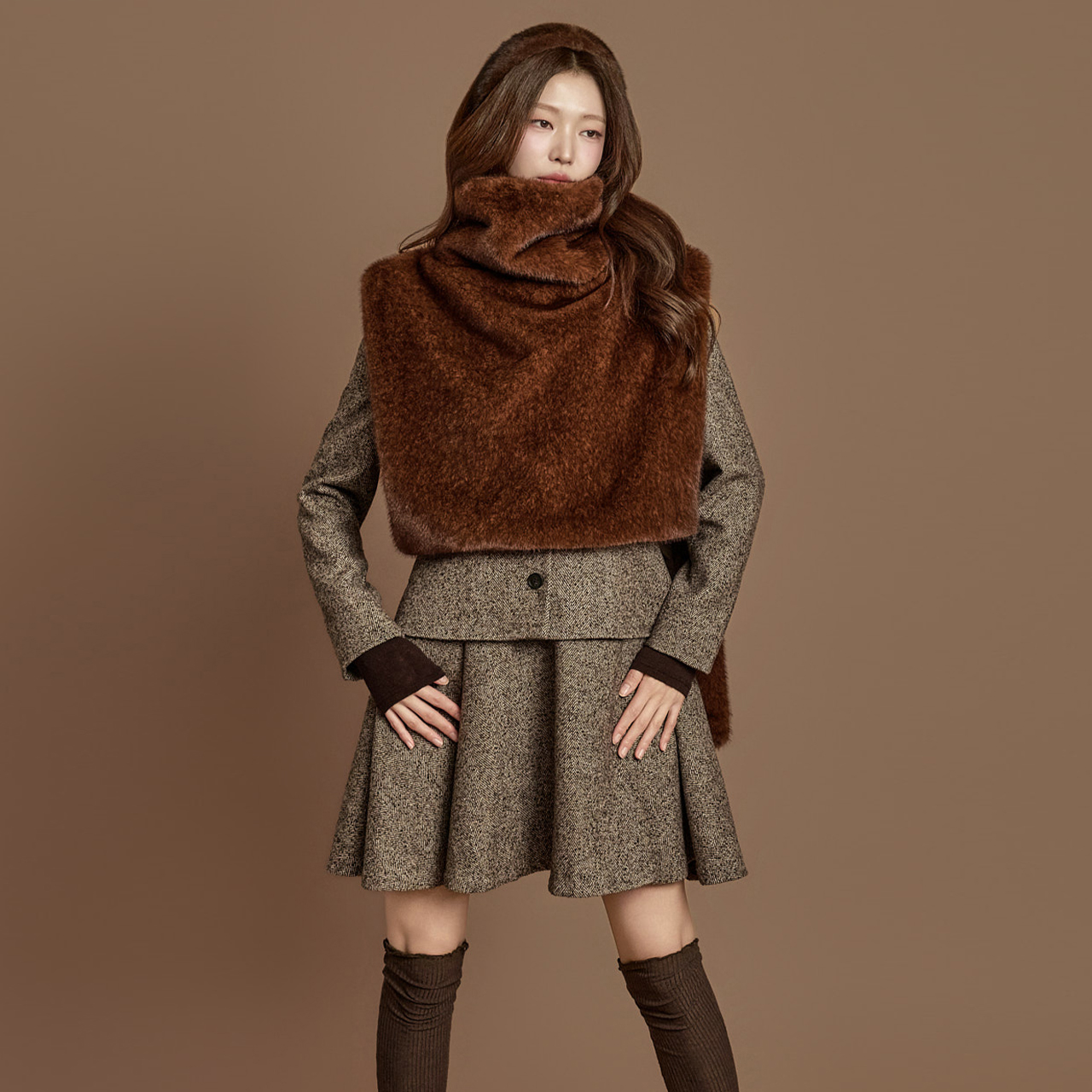 J9361 高領衫 皮草 马甲