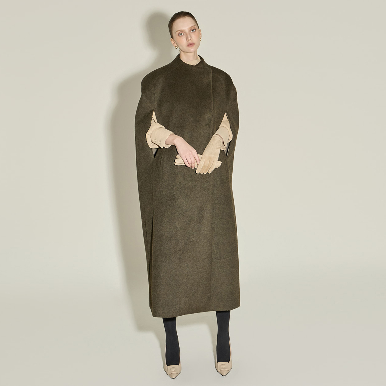 J3036 披肩 极长 大衣