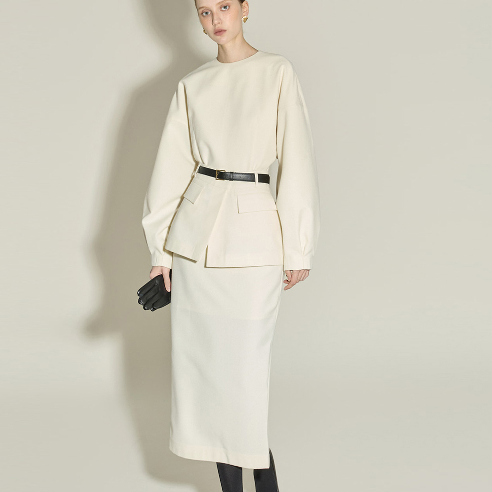 D9579 腰帶 组合 层叠式 連衣裙