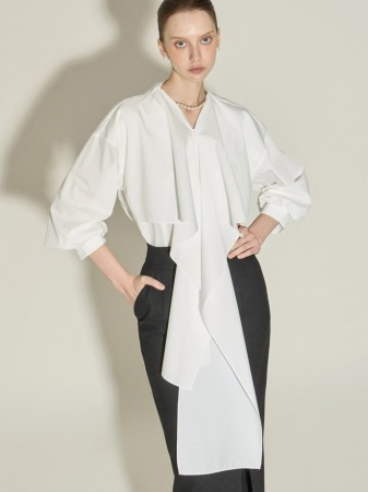 B3156 荷叶边 兩用 雪紡衫 Korea